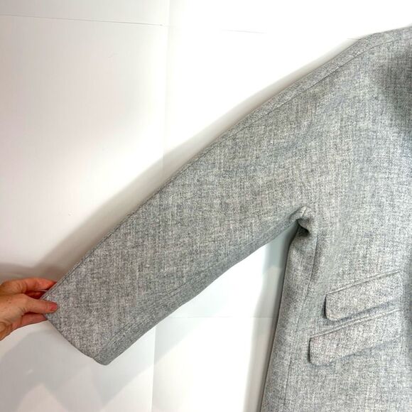 J. Crew Cocoon Coat Womens Sz 20 Gray Italian Stadium Cloth Wool Blend Full Zip - Picture 6 of 16
